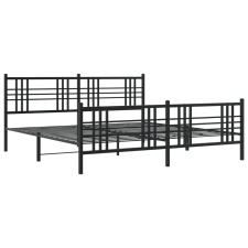 vidaXL fekete fém ágykeret fej- és lábtámlával 193 x 203 cm (376348) ágy és ágykellék