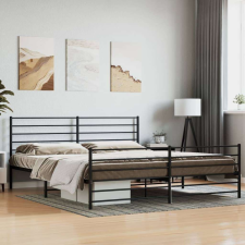 vidaXL fekete fém ágykeret fej- és lábtámlával 200 x 200 cm ágy és ágykellék