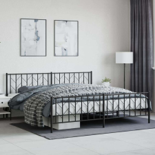 vidaXL fekete fém ágykeret fej- és lábtámlával 200 x 200 cm ágy és ágykellék