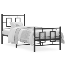 vidaXL fekete fém ágykeret fej- és lábtámlával 75 x 190 cm ágy és ágykellék