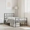 vidaXL fekete fém ágykeret fej- és lábtámlával 75 x 190 cm