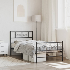 vidaXL fekete fém ágykeret fej- és lábtámlával 75 x 190 cm ágy és ágykellék