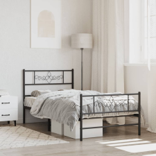 vidaXL fekete fém ágykeret fej- és lábtámlával 80 x 200 cm ágy és ágykellék