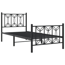 vidaXL fekete fém ágykeret fej- és lábtámlával 80 x 200 cm ágy és ágykellék