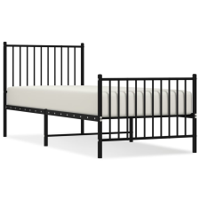 vidaXL fekete fém ágykeret fej- és lábtámlával 80 x 200 cm (350873) ágy és ágykellék