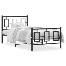 vidaXL fekete fém ágykeret fej- és lábtámlával 90 x 190 cm ágy és ágykellék