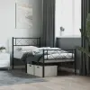 vidaXL fekete fém ágykeret fej- és lábtámlával 90 x 190 cm