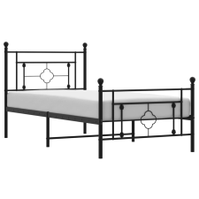 vidaXL fekete fém ágykeret fej- és lábtámlával 90 x 190 cm (374349) ágy és ágykellék
