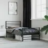 vidaXL Fekete fém ágykeret fej- és lábtámlával 90 x 200 cm (352330)