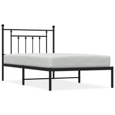 vidaXL fekete fém ágykeret fejtámlával 100 x 190 cm (353531) ágy és ágykellék