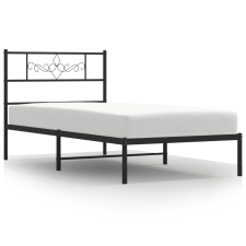 vidaXL fekete fém ágykeret fejtámlával 100 x 190 cm (355261) ágy és ágykellék