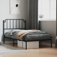 vidaXL fekete fém ágykeret fejtámlával 100 x 200 cm ágy és ágykellék