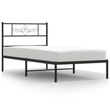 vidaXL fekete fém ágykeret fejtámlával 100 x 200 cm (355262) ágy és ágykellék