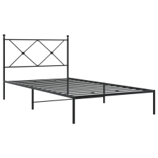 vidaXL fekete fém ágykeret fejtámlával 100 x 200 cm (376497) ágy és ágykellék