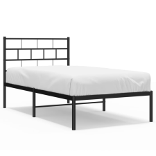 vidaXL fekete fém ágykeret fejtámlával 107 x 203 cm (355655) ágy és ágykellék