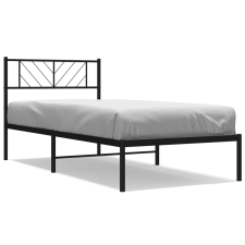 vidaXL fekete fém ágykeret fejtámlával 107 x 203 cm (372175) ágy és ágykellék