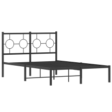 vidaXL fekete fém ágykeret fejtámlával 120 x 190 cm (376223) ágy és ágykellék