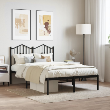 vidaXL fekete fém ágykeret fejtámlával 120 x 200 cm ágy és ágykellék