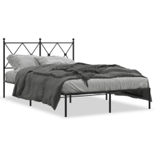 vidaXL fekete fém ágykeret fejtámlával 120 x 200 cm ágy és ágykellék