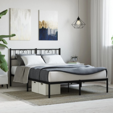 vidaXL fekete fém ágykeret fejtámlával 120 x 200 cm ágy és ágykellék