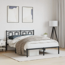 vidaXL fekete fém ágykeret fejtámlával 135 x 190 cm ágy és ágykellék