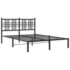 vidaXL fekete fém ágykeret fejtámlával 135 x 190 cm (376323) ágy és ágykellék