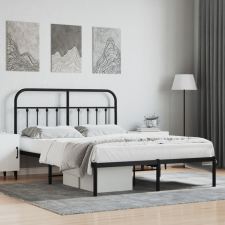 vidaXL fekete fém ágykeret fejtámlával 140 x 190 cm ágy és ágykellék