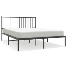 vidaXL fekete fém ágykeret fejtámlával 140 x 190 cm (350864) ágy és ágykellék