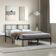 vidaXL fekete fém ágykeret fejtámlával 140 x 200 cm ágy és ágykellék