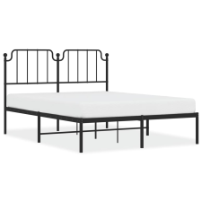 vidaXL fekete fém ágykeret fejtámlával 140 x 200 cm (373888) ágy és ágykellék