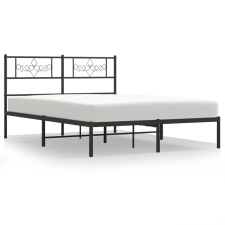 vidaXL fekete fém ágykeret fejtámlával 150 x 200 cm (355269) ágy és ágykellék