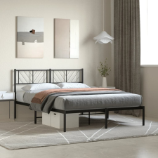 vidaXL fekete fém ágykeret fejtámlával 160 x 200 cm ágy és ágykellék