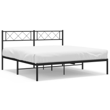 vidaXL fekete fém ágykeret fejtámlával 160 x 200 cm (372280) ágy és ágykellék