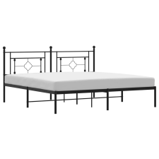 vidaXL fekete fém ágykeret fejtámlával 180 x 200 cm (374343) ágy és ágykellék