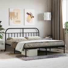 vidaXL fekete fém ágykeret fejtámlával 183 x 213 cm ágy és ágykellék