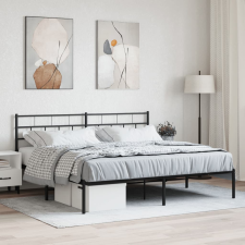 vidaXL fekete fém ágykeret fejtámlával 193 x 203 cm ágy és ágykellék