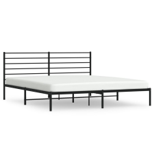 vidaXL fekete fém ágykeret fejtámlával 193 x 203 cm (352325) ágy és ágykellék