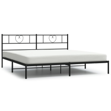 vidaXL fekete fém ágykeret fejtámlával 193 x 203 cm (355469) ágy és ágykellék