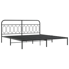 vidaXL fekete fém ágykeret fejtámlával 200 x 200 cm ágy és ágykellék