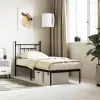 vidaXL fekete fém ágykeret fejtámlával 75 x 190 cm