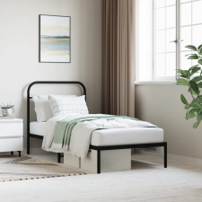 vidaXL fekete fém ágykeret fejtámlával 90 x 190 cm ágy és ágykellék