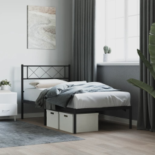 vidaXL fekete fém ágykeret fejtámlával 90 x 190 cm ágy és ágykellék