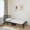 vidaXL fekete fém ágykeret fejtámlával 90 x 190 cm
