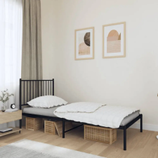 vidaXL fekete fém ágykeret fejtámlával 90 x 190 cm ágy és ágykellék