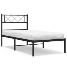 vidaXL fekete fém ágykeret fejtámlával 90 x 190 cm (372269) ágy és ágykellék