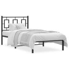 vidaXL Fekete fém ágykeret fejtámlával 90 x 200 cm ágy és ágykellék