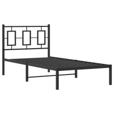 vidaXL fekete fém ágykeret fejtámlával 90 x 200 cm (374234) ágy és ágykellék