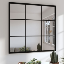 vidaXL Fekete fém fali tükör 60 x 60 cm bútor