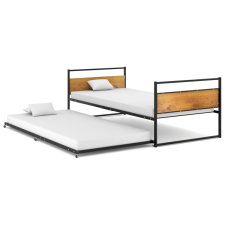 vidaXL fekete fém kihúzható ágykeret 90 x 200 cm (324748) ágy és ágykellék