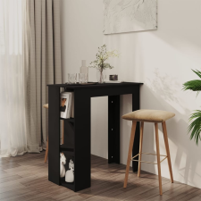 vidaXL fekete forgácslap bárasztal polccal 102 x 50 x 103,5 cm bútor
